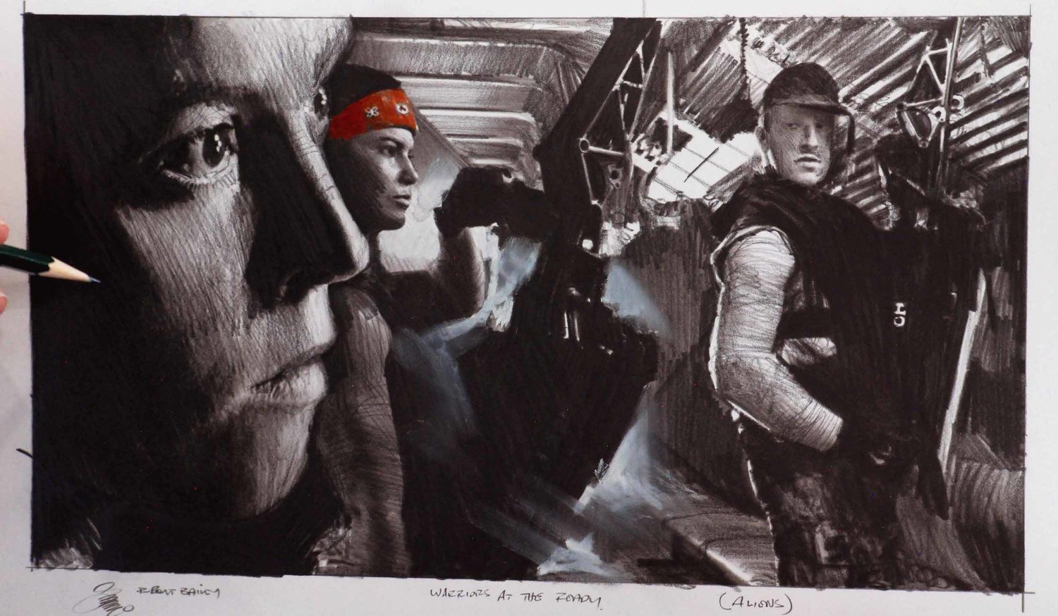 WARRIORS AT THE READY. (Aliens).