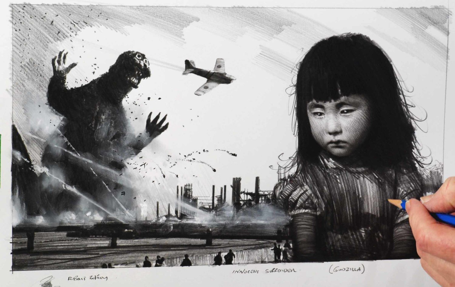 INNOCENT SURRENDER. (Godzilla).