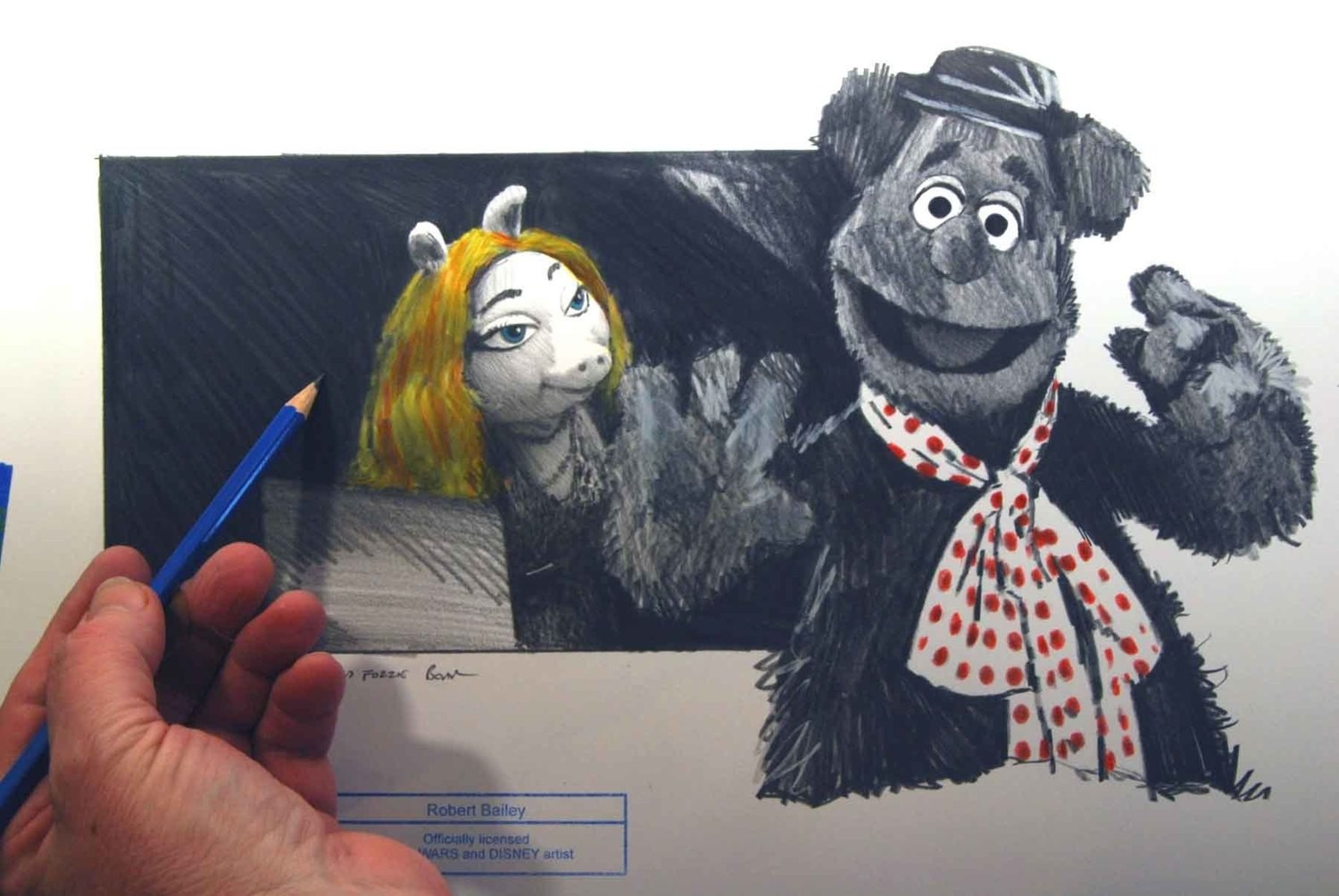 Miss Piggy and Fozzie Bear.