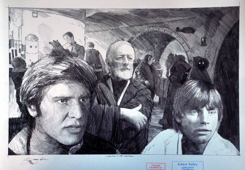 CAUTION IN THE CANTINA.  (Medium Size).