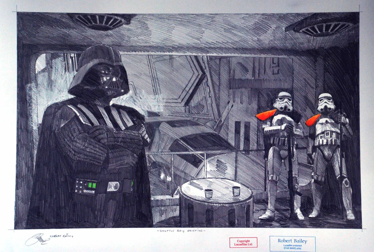 SHUTTLE BAY BRIEFING.  (Medium Size).