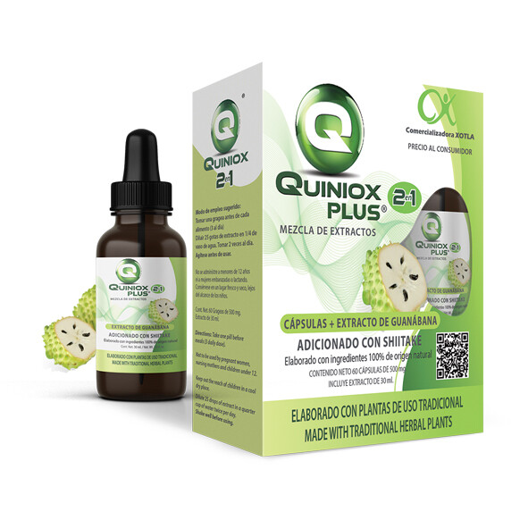 QUINIOX PLUS 2 en 1
(Al ser 2 en 1 incluye Cápsulas y Extracto)