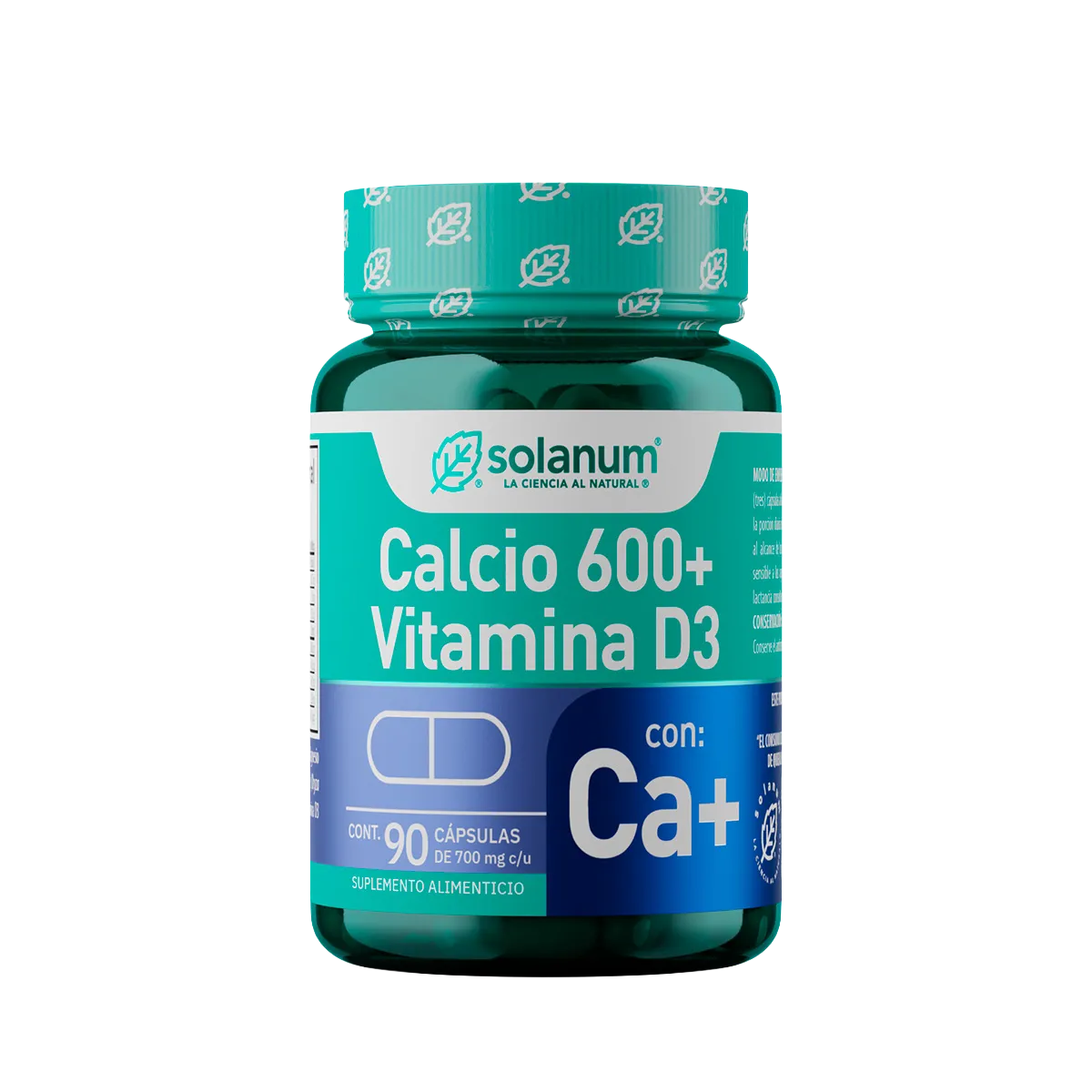 Calcio + Vitamina D3 90 Cápsulas / SOLANUM