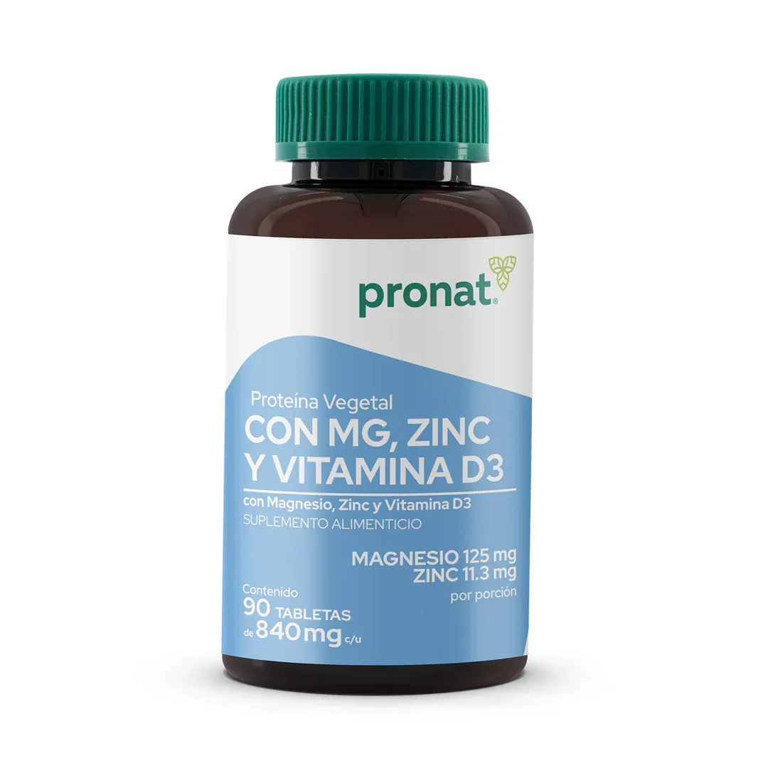 Magnesio &amp; Zinc con Vitamina D3 90 Tabletas / PRONAT