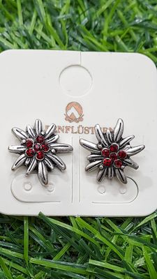 Elli Orecchini a Perno Stella Alpina Tradizionale in Argento Sterling