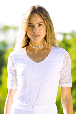 Vera t-shirt pizzo crema € 79,00