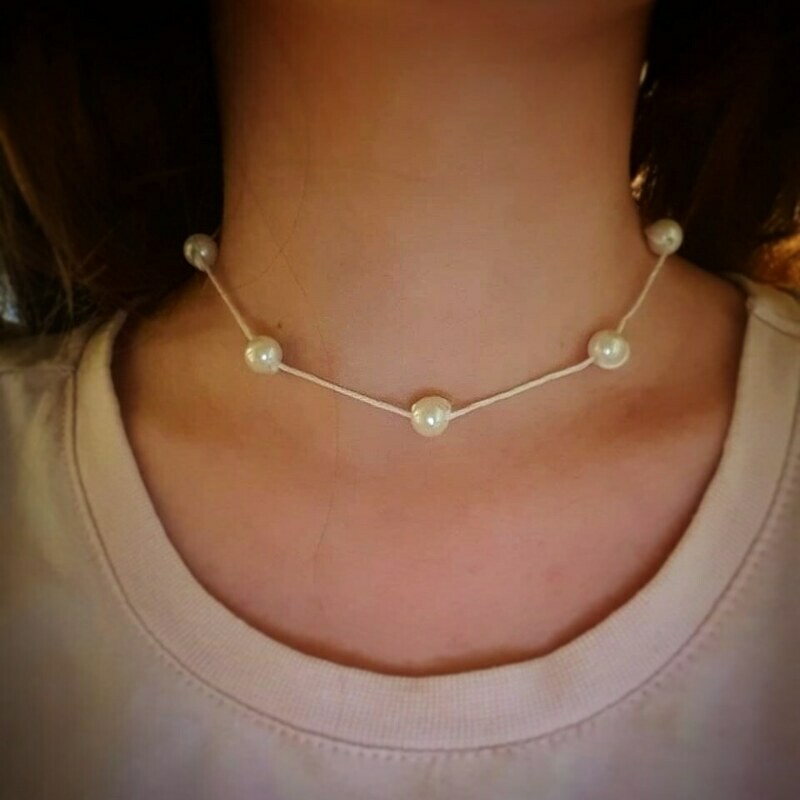 Beaded pearl necklace