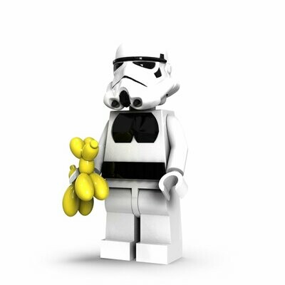 White trooper dog