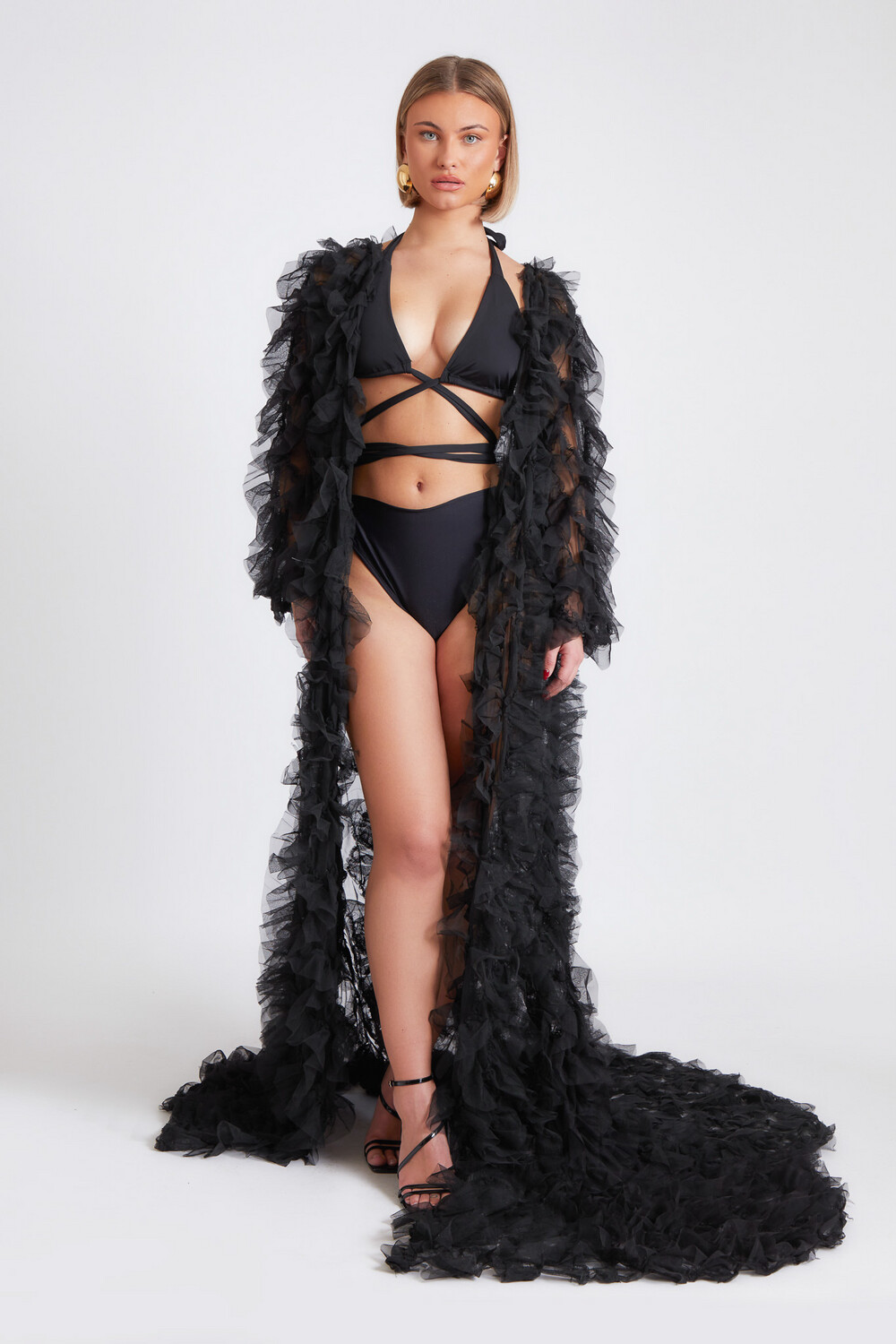 Black maxi kimono dress sale