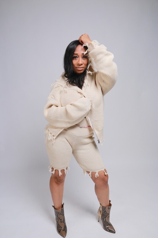Cream 2 piece sweater set