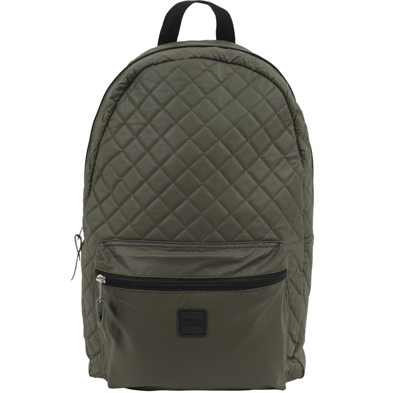 Diamond Quilt Leather Imitation Backpack - Olive