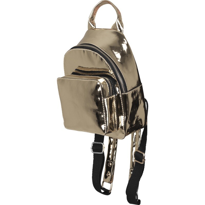 Mini Metallic Backpack - Gold