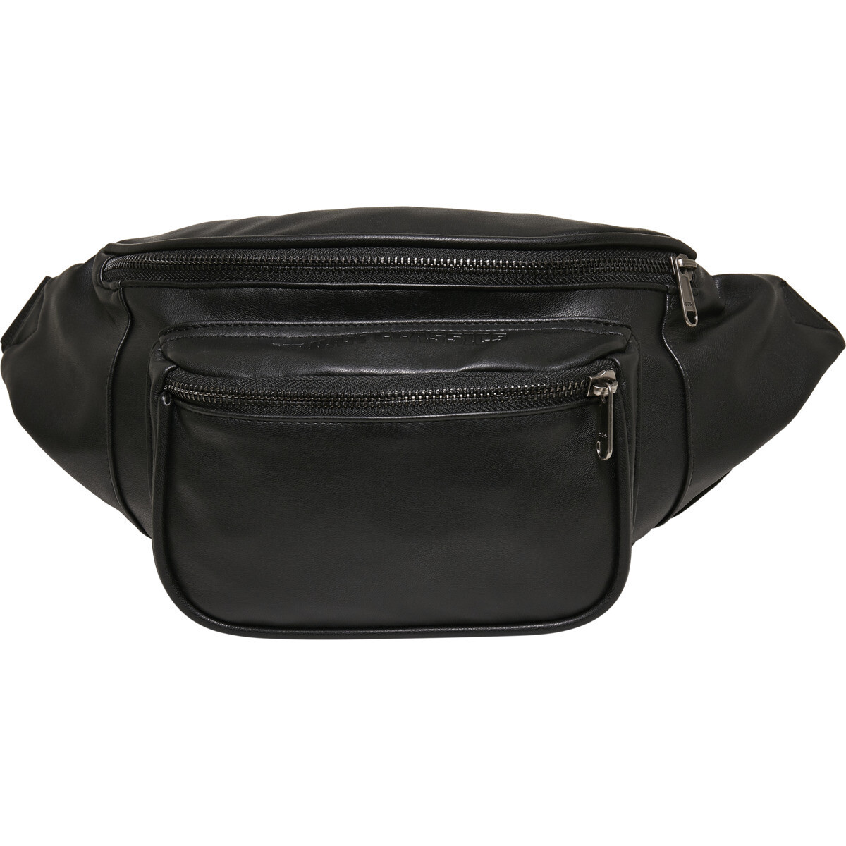 Imitation Leather Double Zip Shoulder Bag
