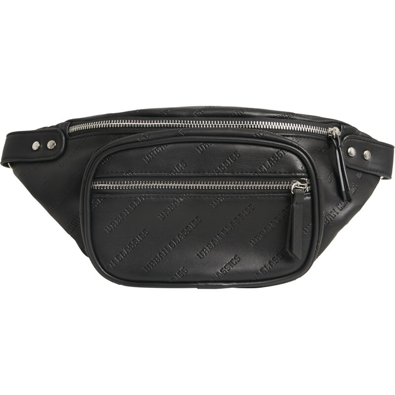 Imitation Leather Shoulder Bag - Schwarz
