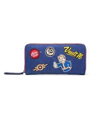 Fallout - Vault 76 Denim Zip Around Wallet With Patches