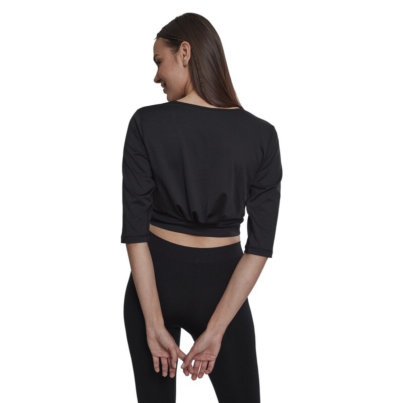 Ladies Active 3/4 Sleeve Cropped Top
