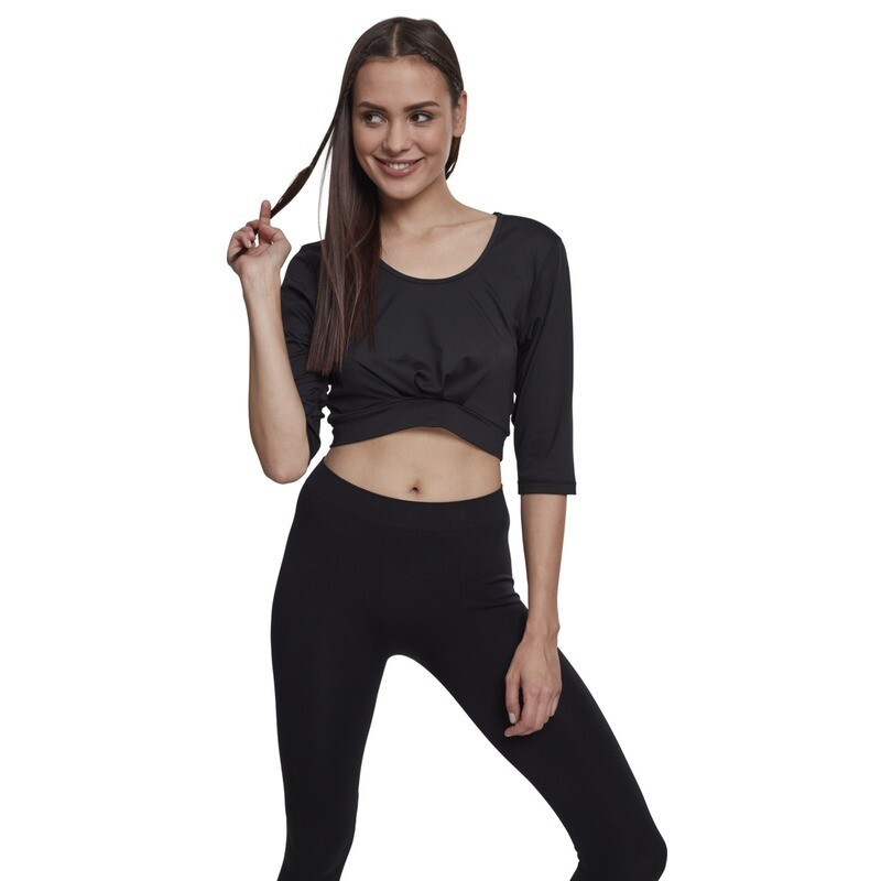 Ladies Active 3/4 Sleeve Cropped Top