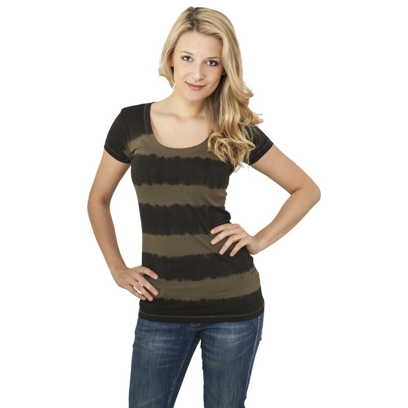 Ladies Dip Dye Stripe Tee
