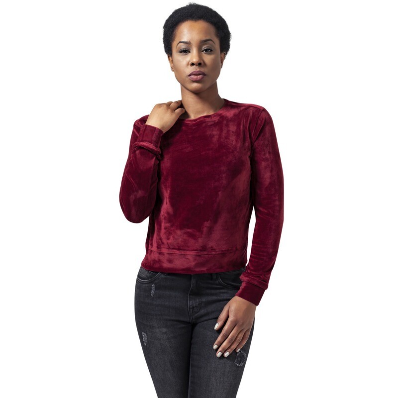 Ladies Short Velvet Crew