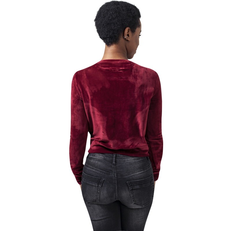 Ladies Short Velvet Crew