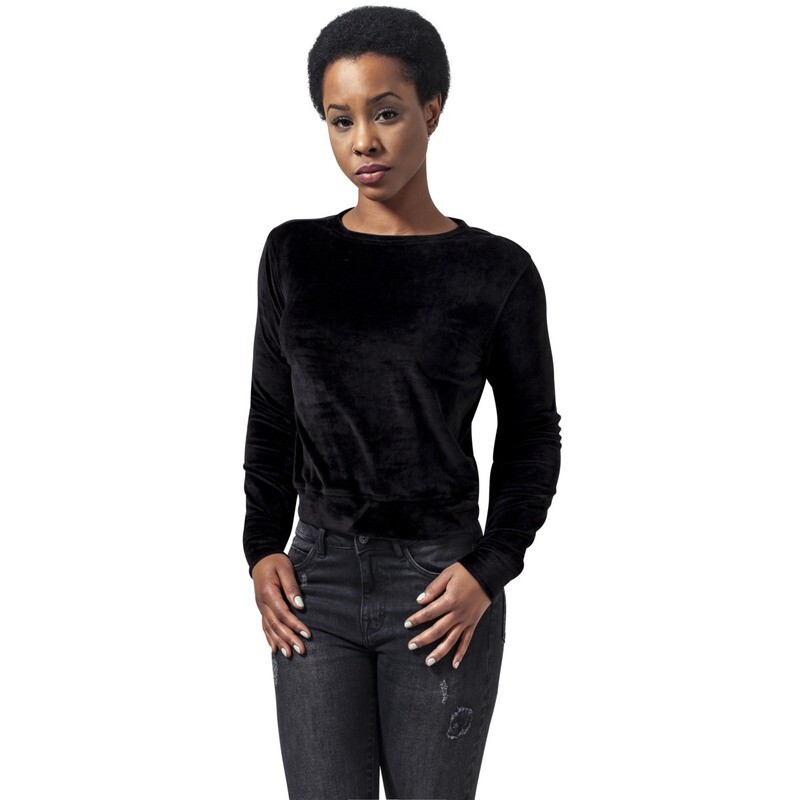 Ladies Short Velvet Crew