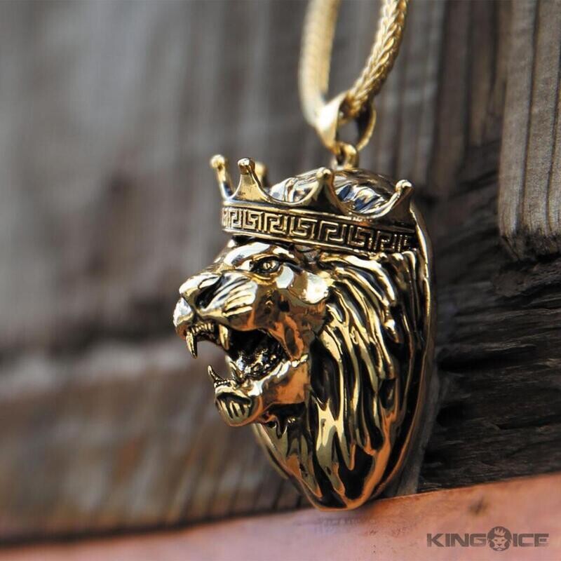 Antique Roaring Lion Necklace