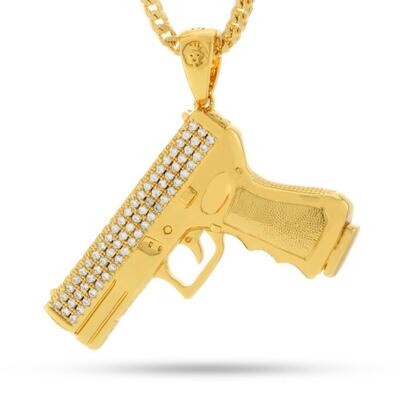 Iced Handgun Necklace