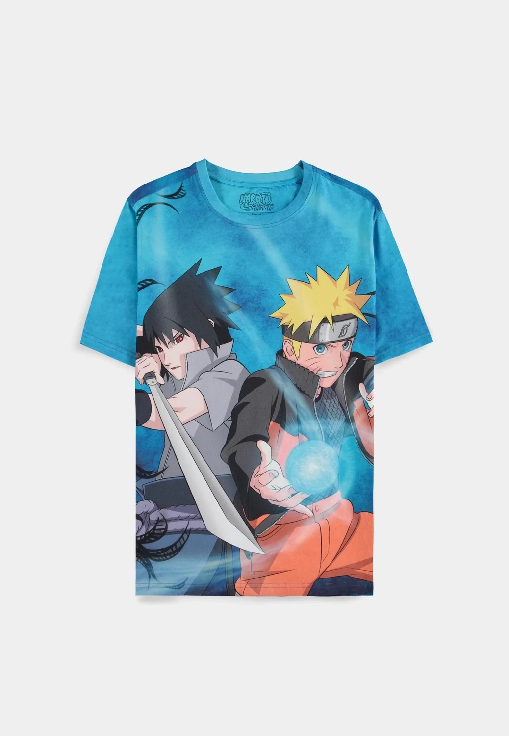 Naruto Shippuden - Naruto &amp; Sasuke - Digital Printed Men&#39;s Short Sleeved T-shirt