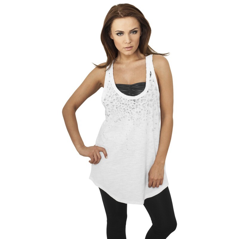 Ladies Long Leo Print Loose Tank