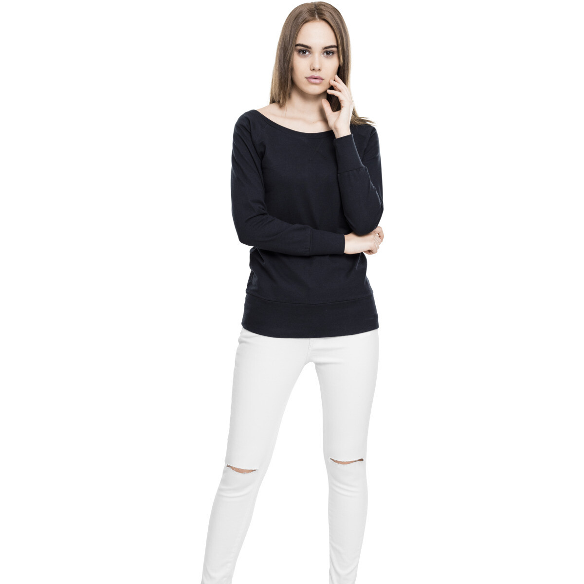 Ladies Wideneck Crewneck