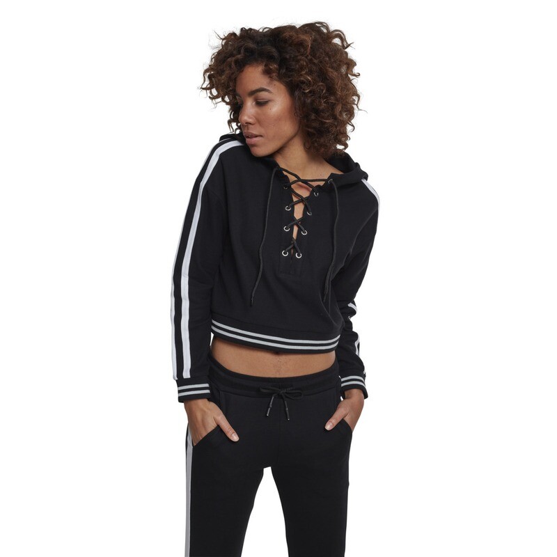 Ladies Short Lace Up Hoody