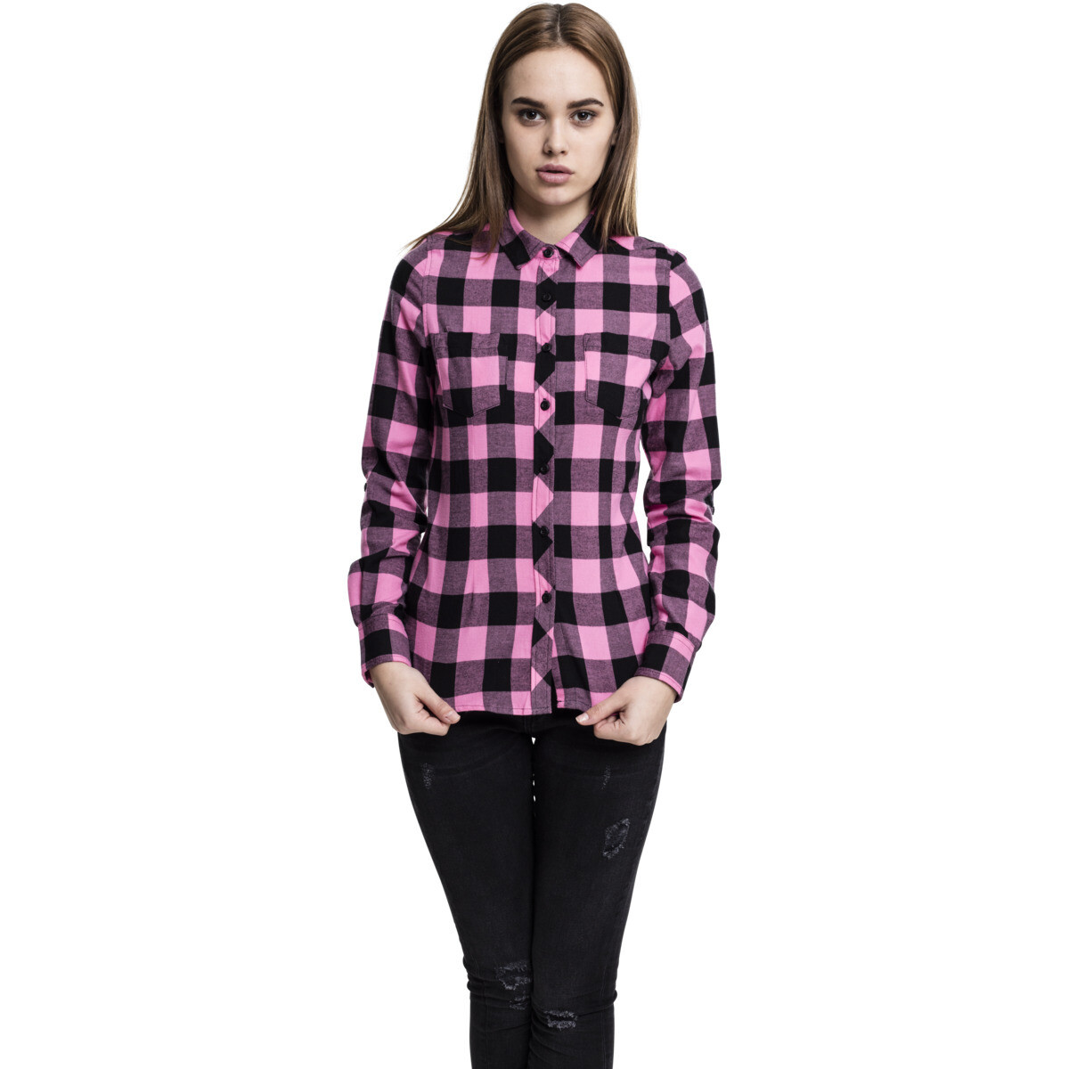 Ladies Turnup Checked Flanell Shirt