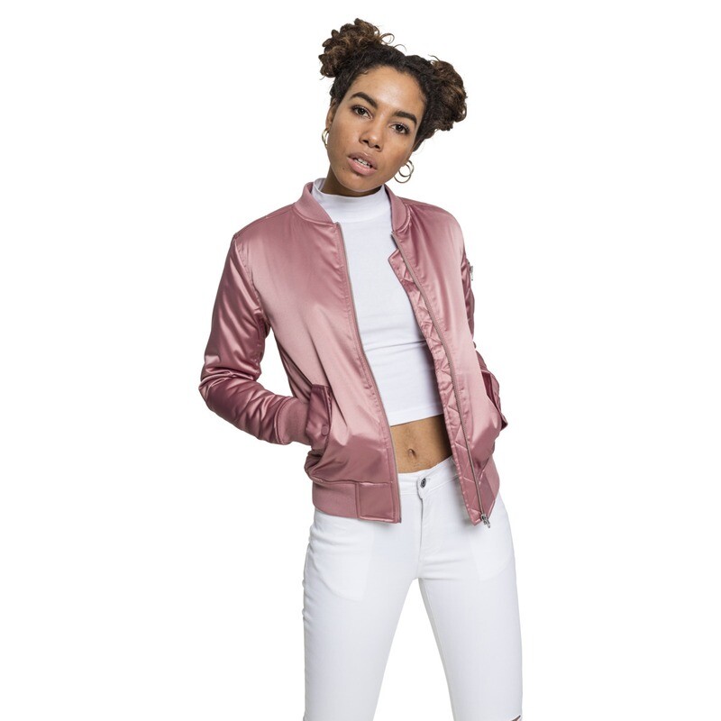 Ladies Satin Bomber Jacket
