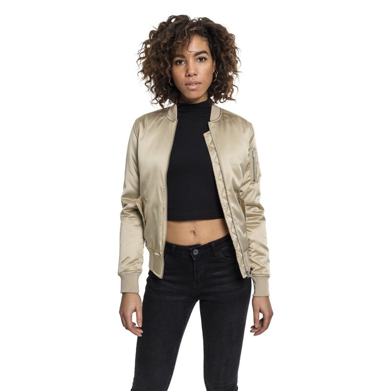 Ladies Satin Bomber Jacket