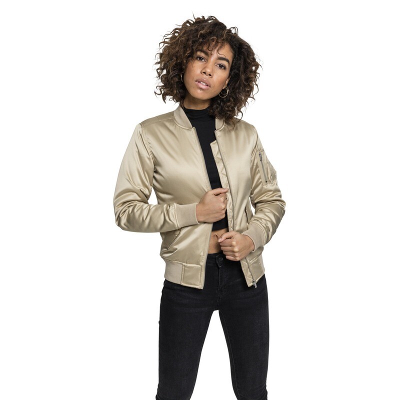 Ladies Satin Bomber Jacket
