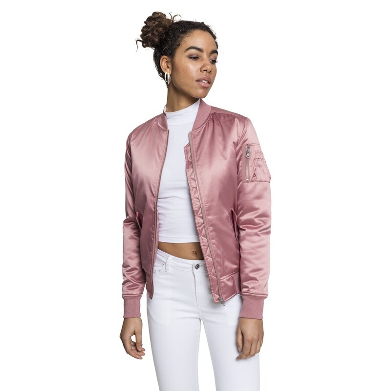 Ladies Satin Bomber Jacket