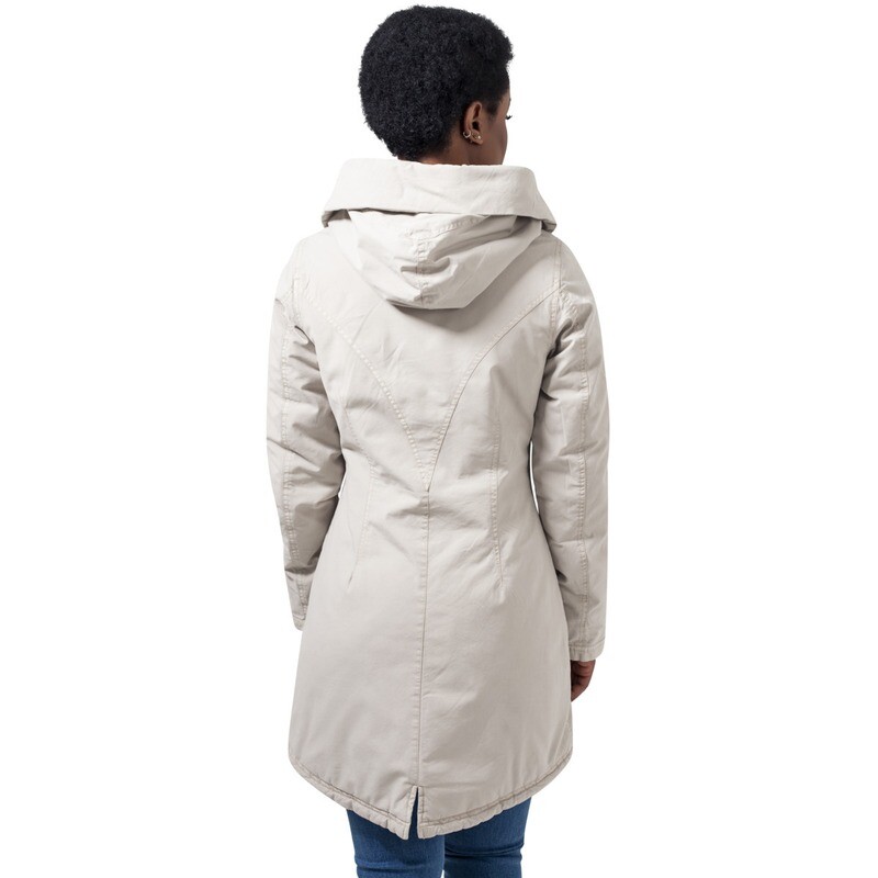 Ladies Leather Imitation Sleeve Parka