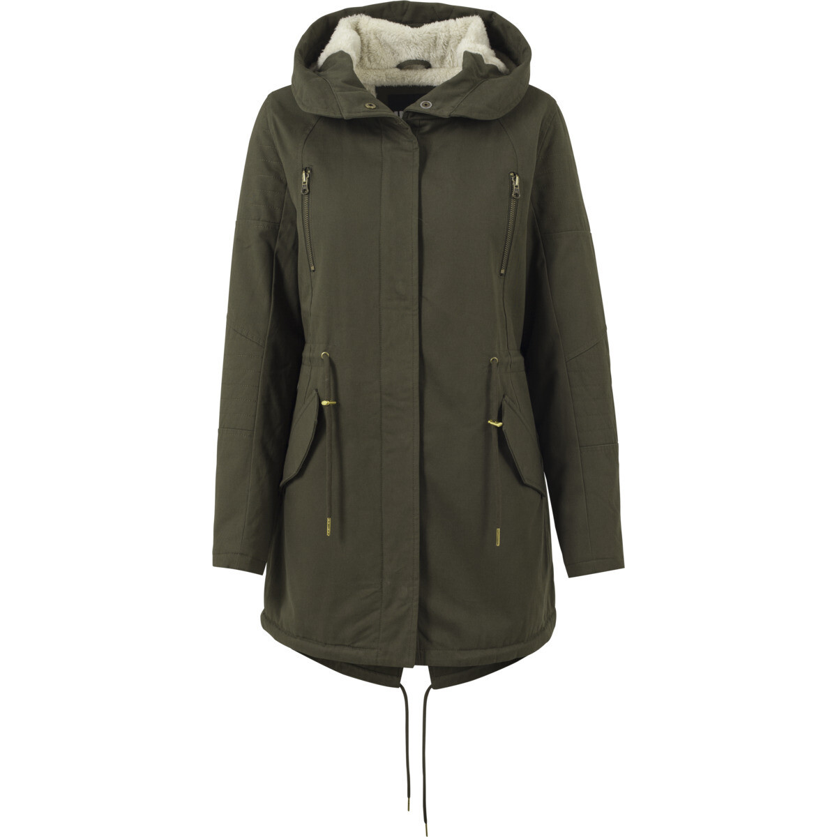 Ladies Sherpa Lined Cotton Parka