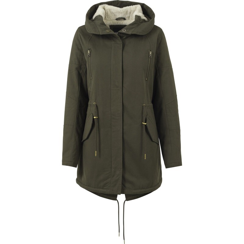 Ladies Sherpa Lined Cotton Parka