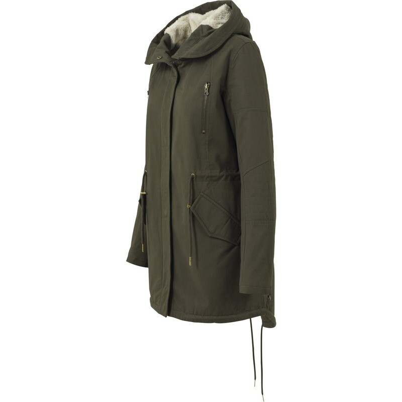 Ladies Sherpa Lined Cotton Parka