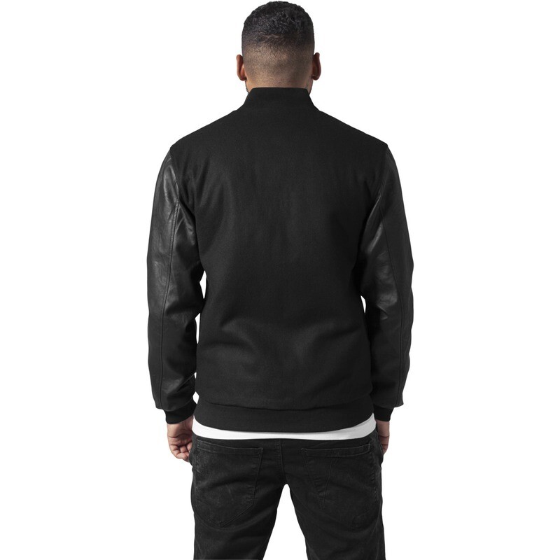 Wool Leather Button Jacket