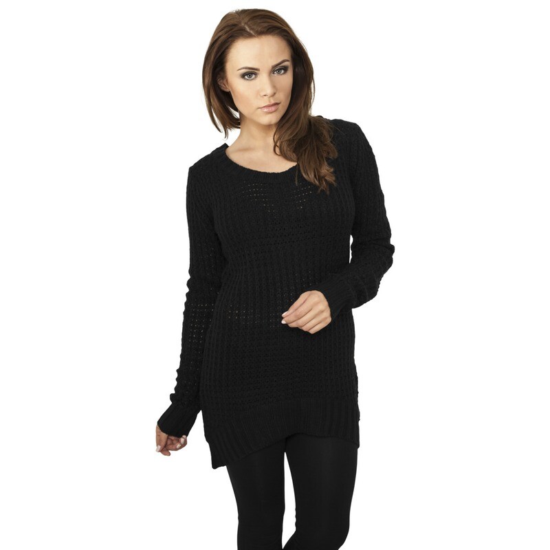 Ladies Long Wideneck Sweater