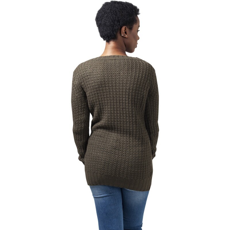 Ladies Long Wideneck Sweater