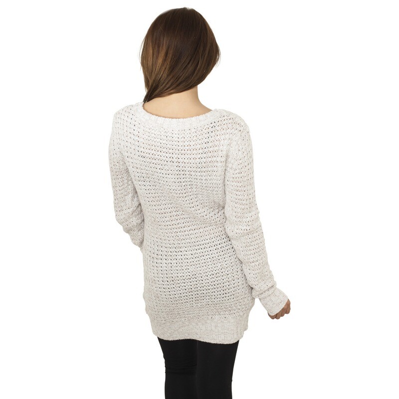Ladies Long Wideneck Sweater