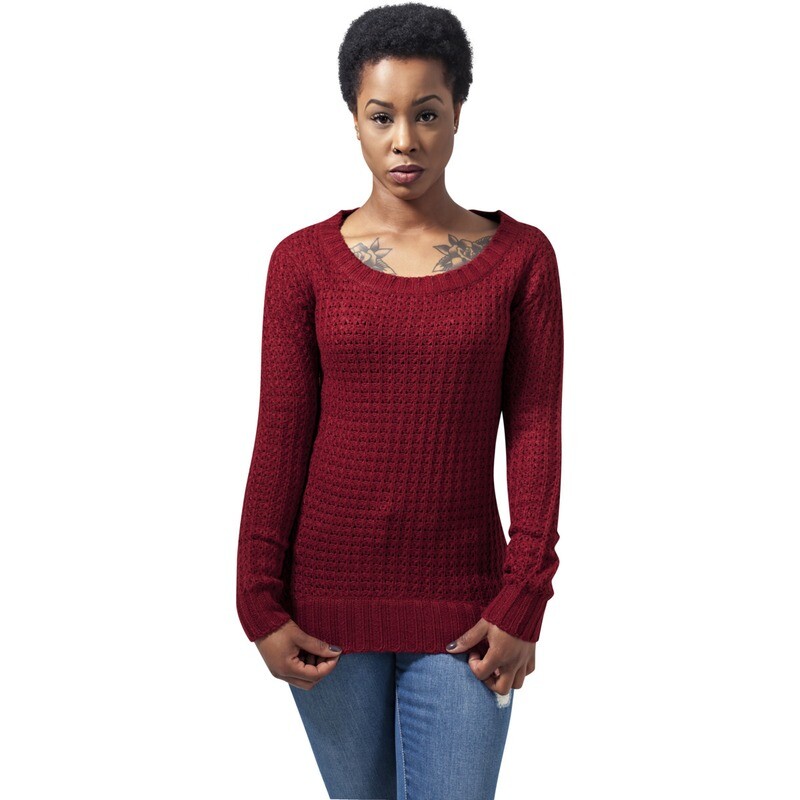 Ladies Long Wideneck Sweater