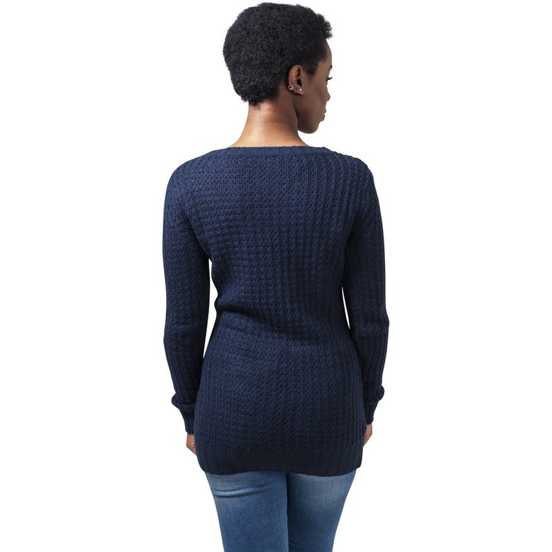 Ladies Long Wideneck Sweater