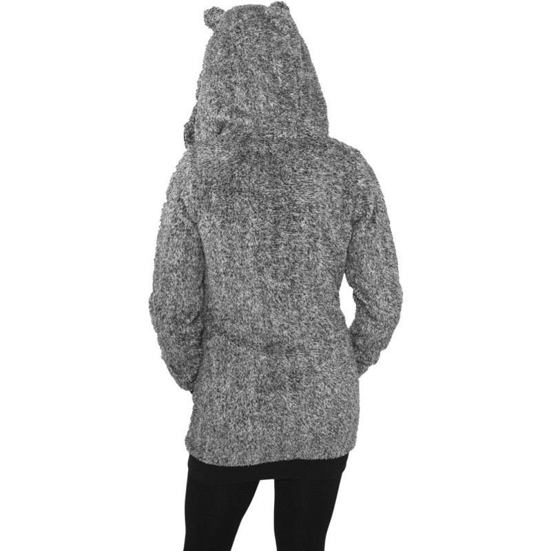 Ladies Melange Teddy Zip Hoody