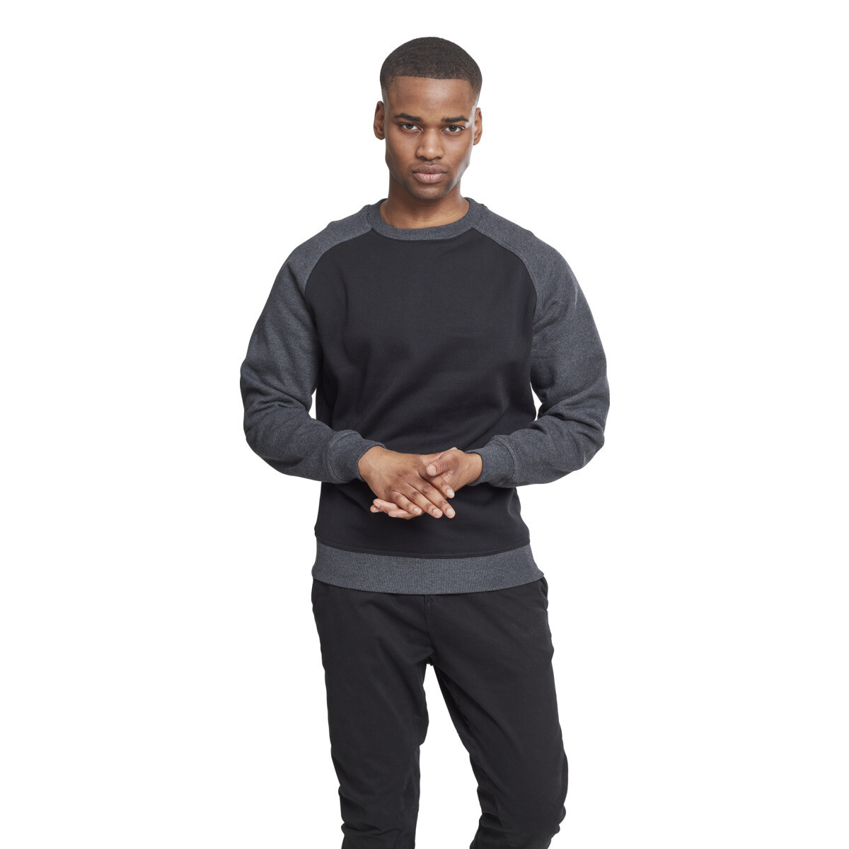 2-tone Raglan Crewneck