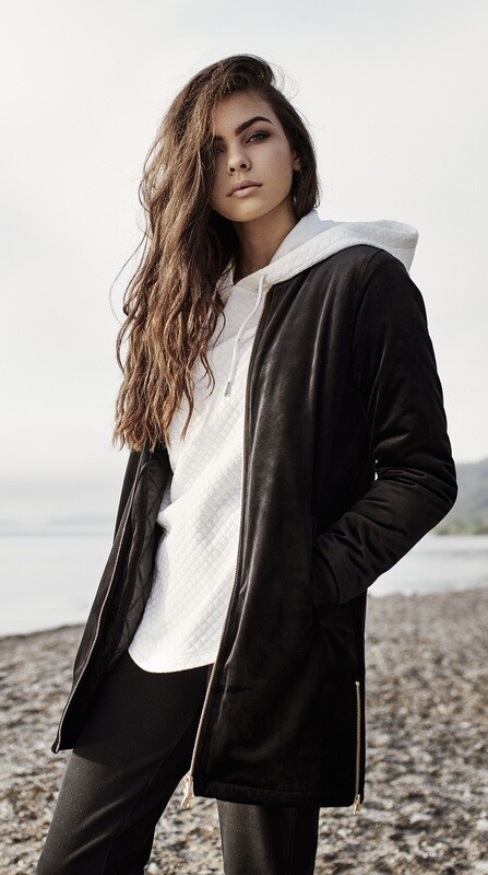 Ladies Long Velvet Jacket