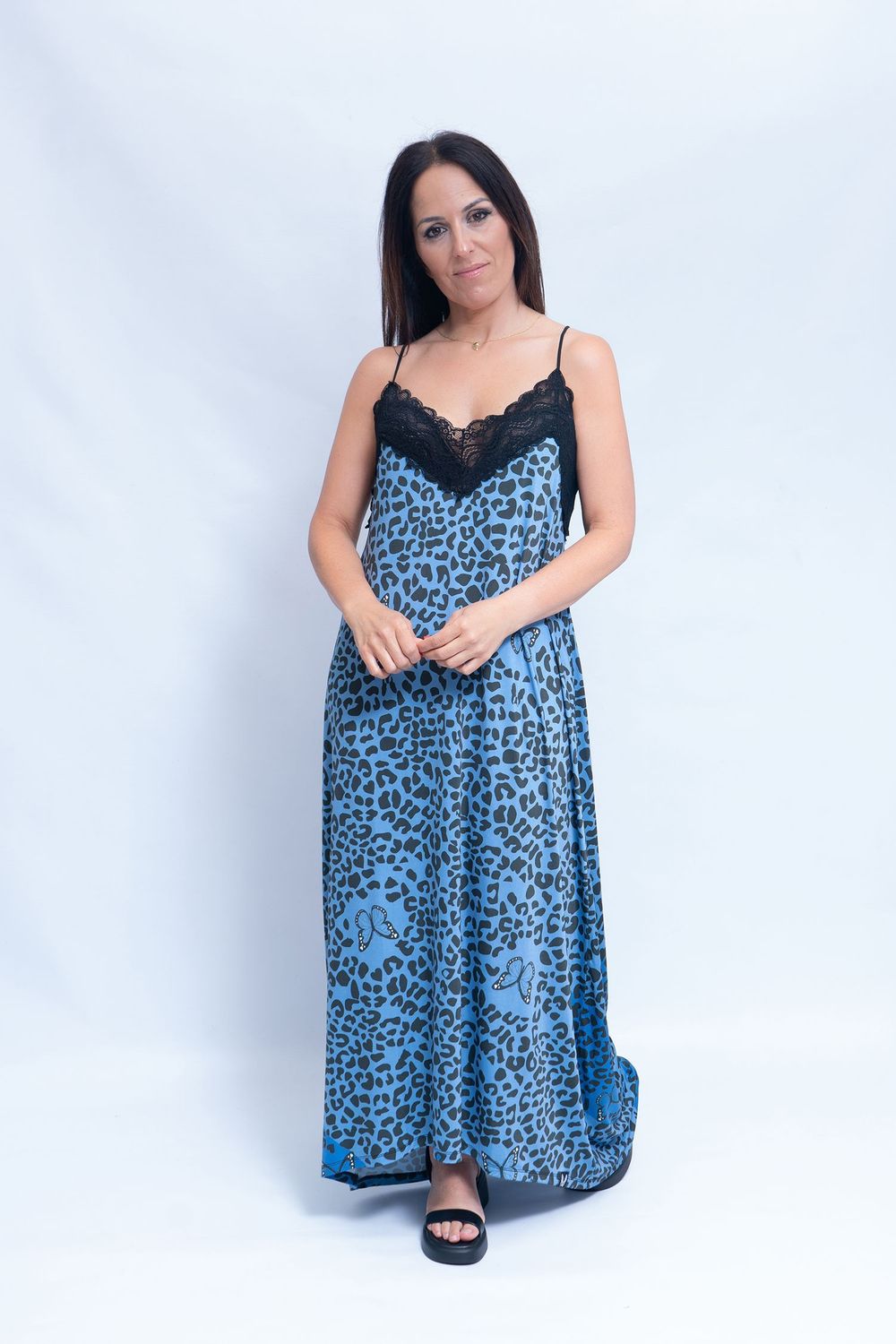 VESTIDO LENCERO PRINT BLUE